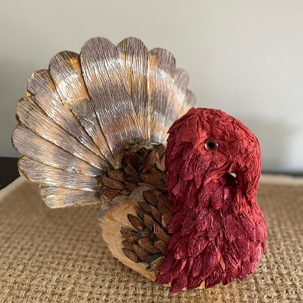 RARE VINTAGE GERMAN HANDMADE TURKEY DECOR